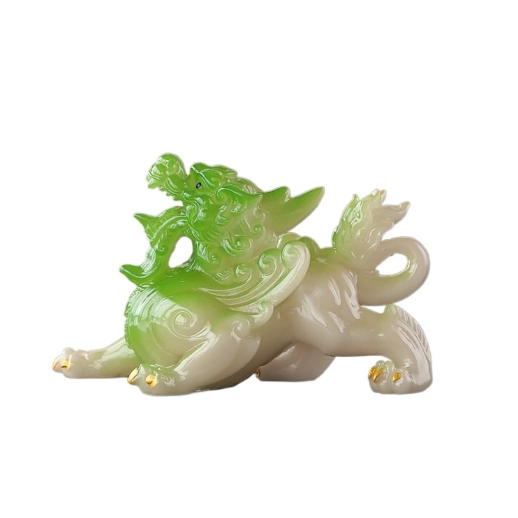 ENGENDER Kung Fu Tea Pet Color-changing Tea Pet Ornaments Resin Unicorn Zen Ceremony Set Accessories(B)