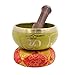 DharmaObjects Tibetan Relaxing Om Singing Bowl/Cushion/Mallet (Yellow)
