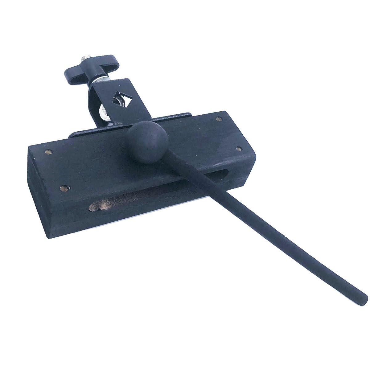 TUOREN Wood Block with Mallet 5 Inch Wooden Jam Block Mountable Hand Percussion Drum Block Instrument for Drum Set Cymbal Stand Black