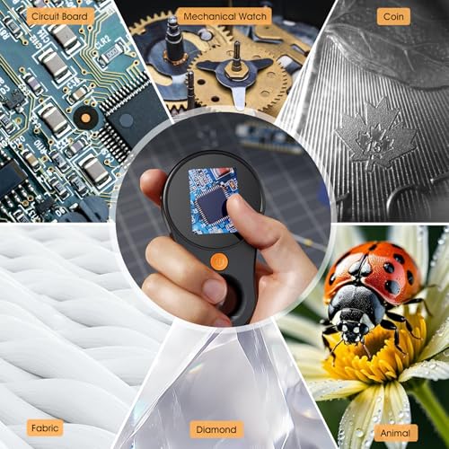 Image of Handheld Digital Microscope, Fixed Focus Portable Microscope, Digital Microscope with 2in Color Screen, 200W Pixel, 500x Magnification Digital Magnifying Glass with 8LED Lights