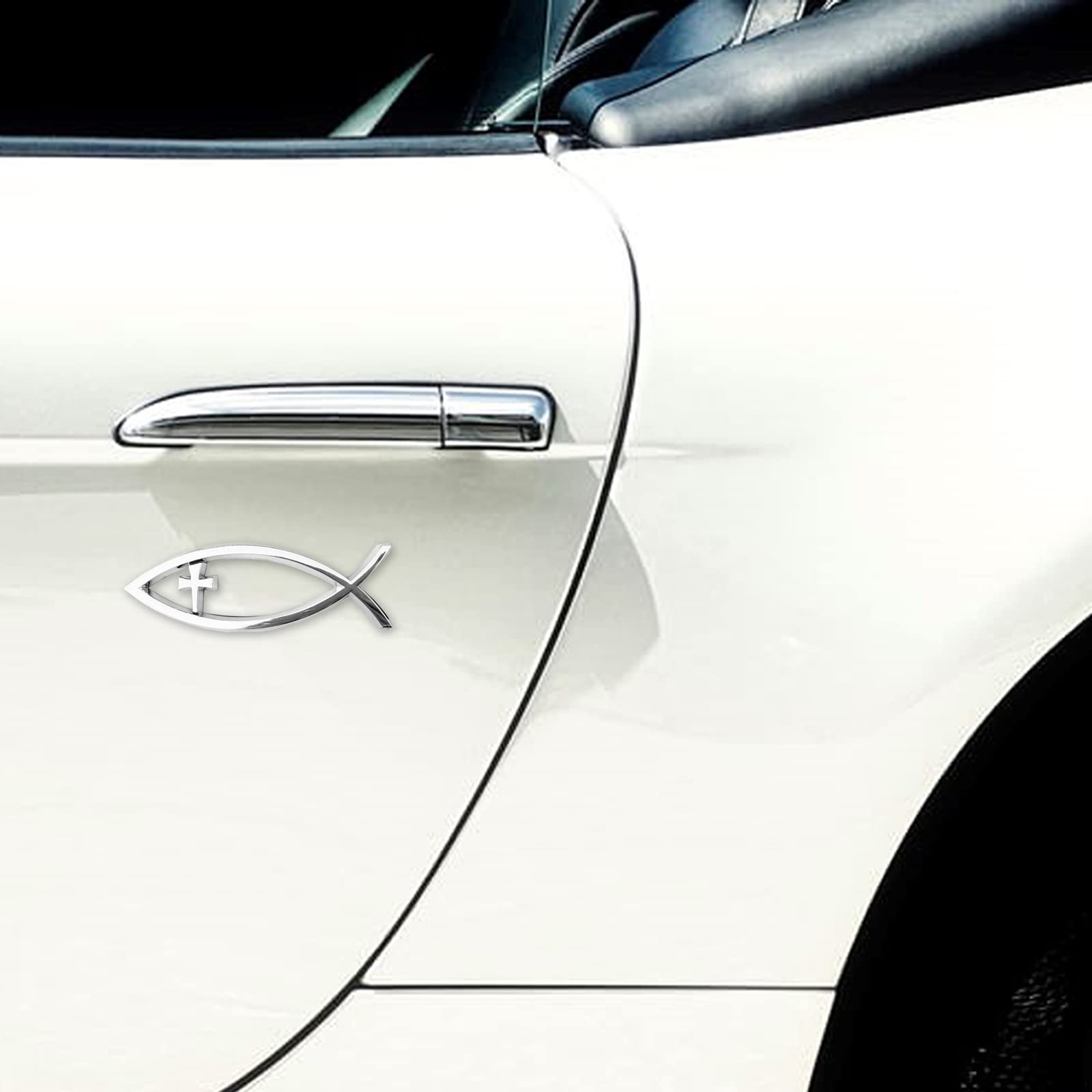 Jésus Poisson Autocollant De Voiture 3D Autocollant Soft Pvc Chromé