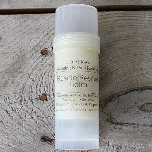 Muscle Rescue Balm warming & cooling with Arnica and St. Johns Wort Oil - The Little Flower Soap Co