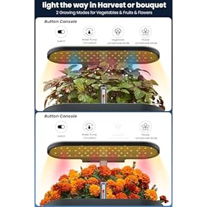 inbloom 12 Pods Hydroponics Growing System Kit Herb Garden Planter Indoor Kit Indoor Gardening Hydroponics Growing System with Pods 42L Water Pump Height Adjustable Gifts for Woman Black