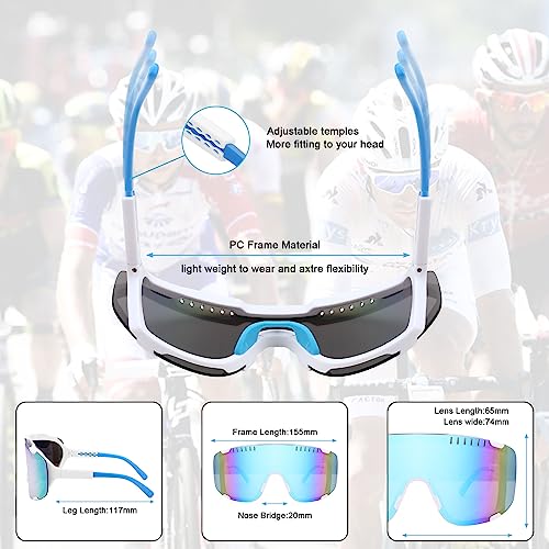 Karsaer Vision Cycling Sports Sunglasses Windproof Goggles for MTB Running Beach Volleyball Baseball Large 80s Visor Shades4