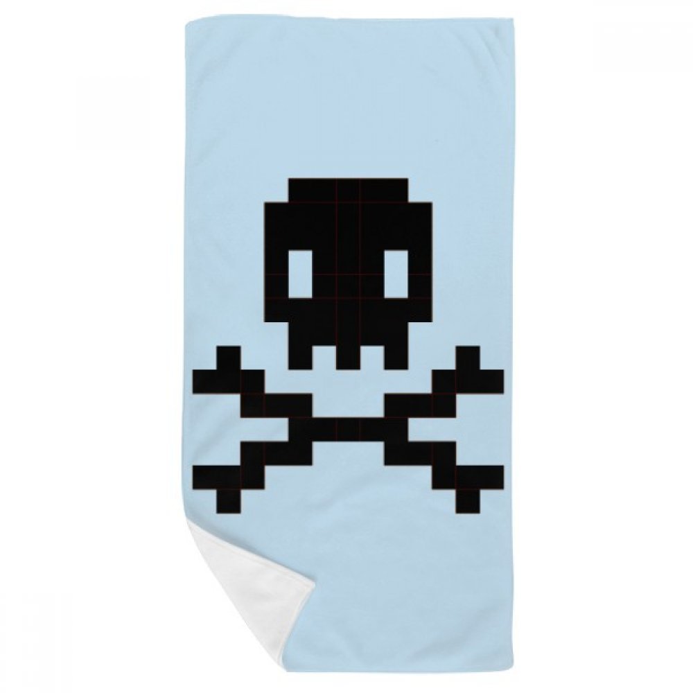 Débarbouillettes absorbantes et serviette de bain doux pixel pirate 35x70cm