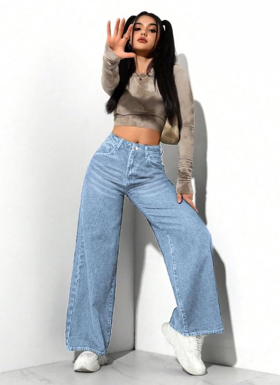 Image of Ben Martin Baggy Jeans for Women || Women,s Loose Jean Pants || Oversized Jean's for Women's || Wide Leg Jean,s for Woman || Casual Jins for Woman's || Loose Jin Pant for Woman,s 3-BM-JJ33
