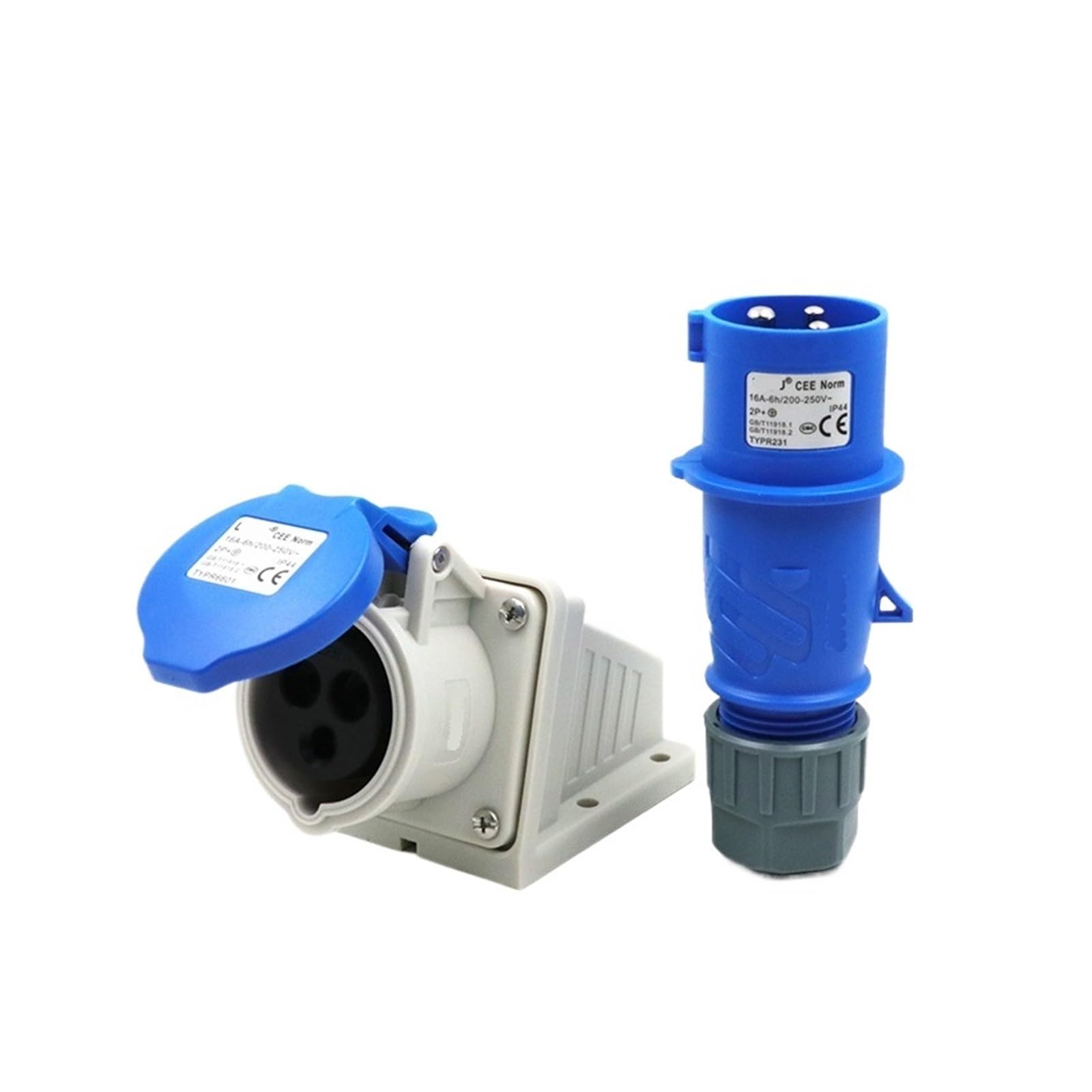 Enchufe industrial 16A de 3 polos soluciona conexiones móviles y fijas TYPR231