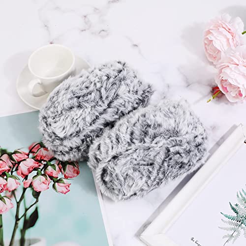 2Pack Pelote de laine à tricoter et à crocheter,100g Gris Boules de Fil, Très doux Pelote de laine imitation fourrure Fil ultra Doux Pour Métier à Tisser...