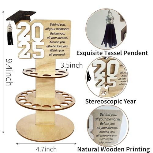 2025 Graduation Gifts for Her/Him, 24 Holes Tiered Money Holder with Graduation Quote Positive Behind You All Your Memories, Money Gift Ideas for Boys Girls High School College (White)3