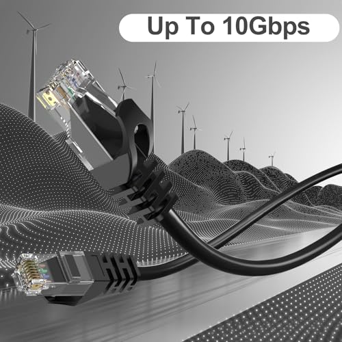 Image of Cat 6 Ethernet Cable 300 ft, 23AWG Solid CCA Copper-Clad Aluminum, PE Waterproof Outdoor, Rigid Durable Jacket for Direct Burial and Conduit Runs, Supports 10Gbps - Black