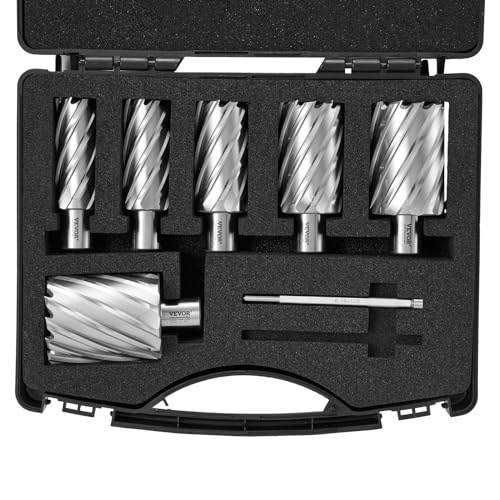 VEVOR Annular Cutter Set, 6 pcs Weldon Shank Mag Drill Bits, 2