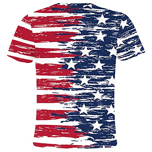 Eciodci Kids American USA Flag Patriotic T Shirts 4th of July Summer T-Shirt for Boys Girls Short Sleeve 4-15 Years4