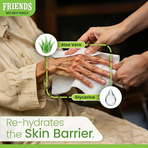Image of Friends Bed Bath Towels - 80 Count (8 Packs, 10 Wipes Per Pack) | Anti-bacterial, Alcohol Free, Aloe vera Enriched, Extra-Large Size