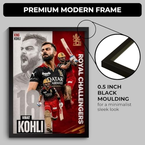 Image of Funk You Store Virat Kohli Framed Poster | King Kohli 18 Wall Art | RCB Edition | Cricket Legend | Premium Sports Decor for Cricket Fans | Motivational Wall Poster (F 178)