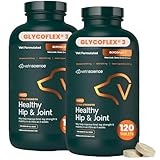 VetriScience Glycoflex 3 Clinically Proven Hip and Joint Supplement for Dogs - Maximum Strength Dog Supplement with Glucosamine, MSM, Green Lipped Mussel & DMG - 2 Pack (120 Chewable Tablets Each)​