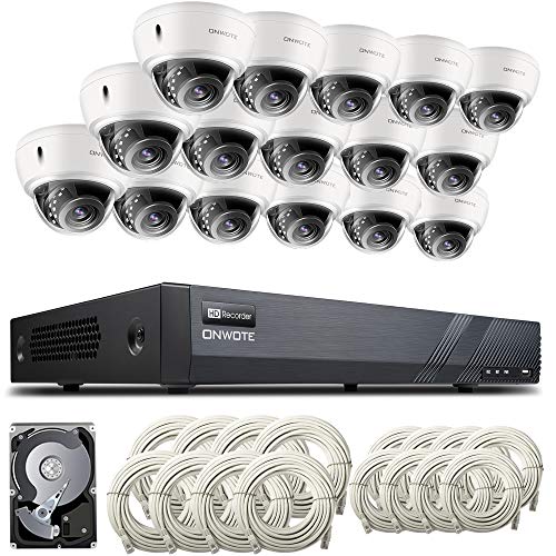 ONWOTE Upgradble 16 Channel 4K PoE IP Security Camera System 4TB Hard Drive