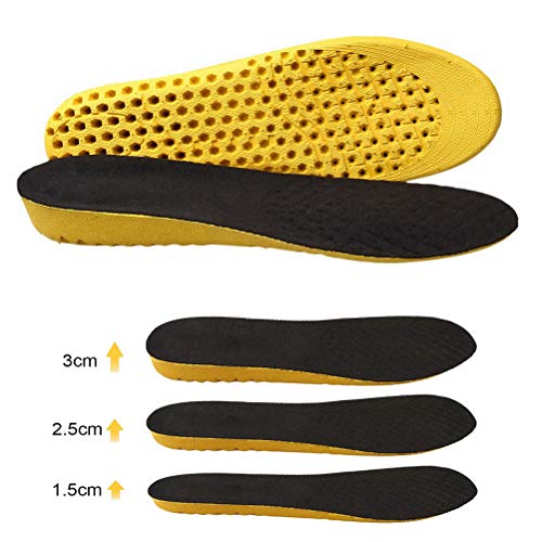 ZHIYE Elastic Shock-absorbing Height Increasing Sports Shoe Insole Soft Memory Foam Breathable Honeycomb Orthotic Replacement Insoles Men Women