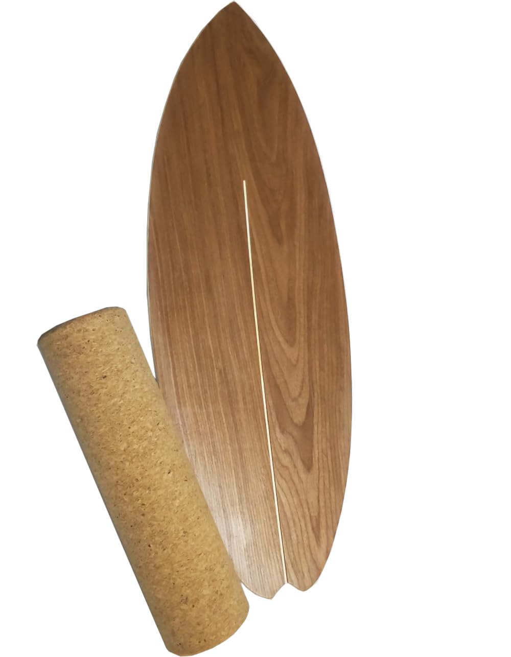 Photo 1 of **** CORK DAMAGED *** Balance Board Indoor Surfboard Surf Style Home Fitness with Wheel for Exercise, Athletic Training and Board Sports - Fun Workout Equipment For Balance, Stability and Improving Core Strength (NO BASE)