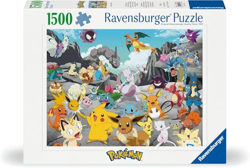 Ravensburger – Puzzle 1500 Pezzi Pokémon Classics​ | Puzzle Per Adulti E Tutta La Famiglie | Dimensione Di 80×60 Cm | Regalo Adulti | Regali Natale