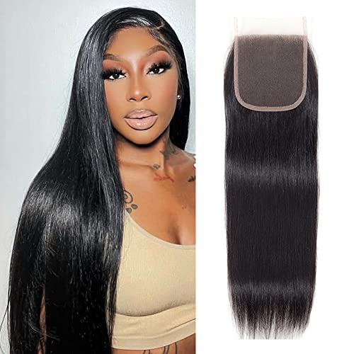 PANDA ANGEL 5x5 HD Lace Closure 10A Brazilian Virgin Hair Transparent Lace Cloure Pre-Plucked Hairline With Baby Hair Straight Wave Human Hair Closure 10inch