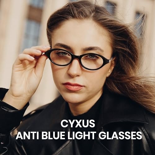 Image of Cyxus Oval Blue Light Glasses for Women Fashion UV Blocking Computer Glasses 8242