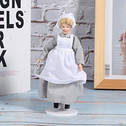 Porzellan-Puppenhaus, viktorianischer Servant, Keramikspielzeug für kleine Menschen, mit beweglichen Gelenken, 15,2 cm… – Bild 6