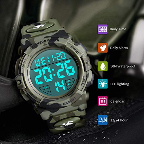 Image of L LAVAREDO Digital Men's Watch (Black Dial Black Colored Strap)
