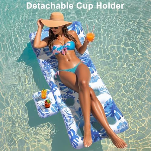 HeySplash Inflatable Tanning Pool,Pool Float Adult with Adjustable Backrest - 3