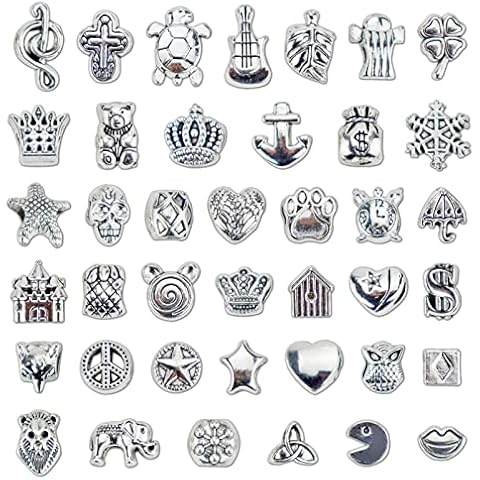 JIALEEY Wholesale Bulk Mix 40 Pcs Tibetan Silver Tone Color Spacer Loose Beads Fit European Charm Bracelet Lot for Jewelry Making Findings DIY Cover