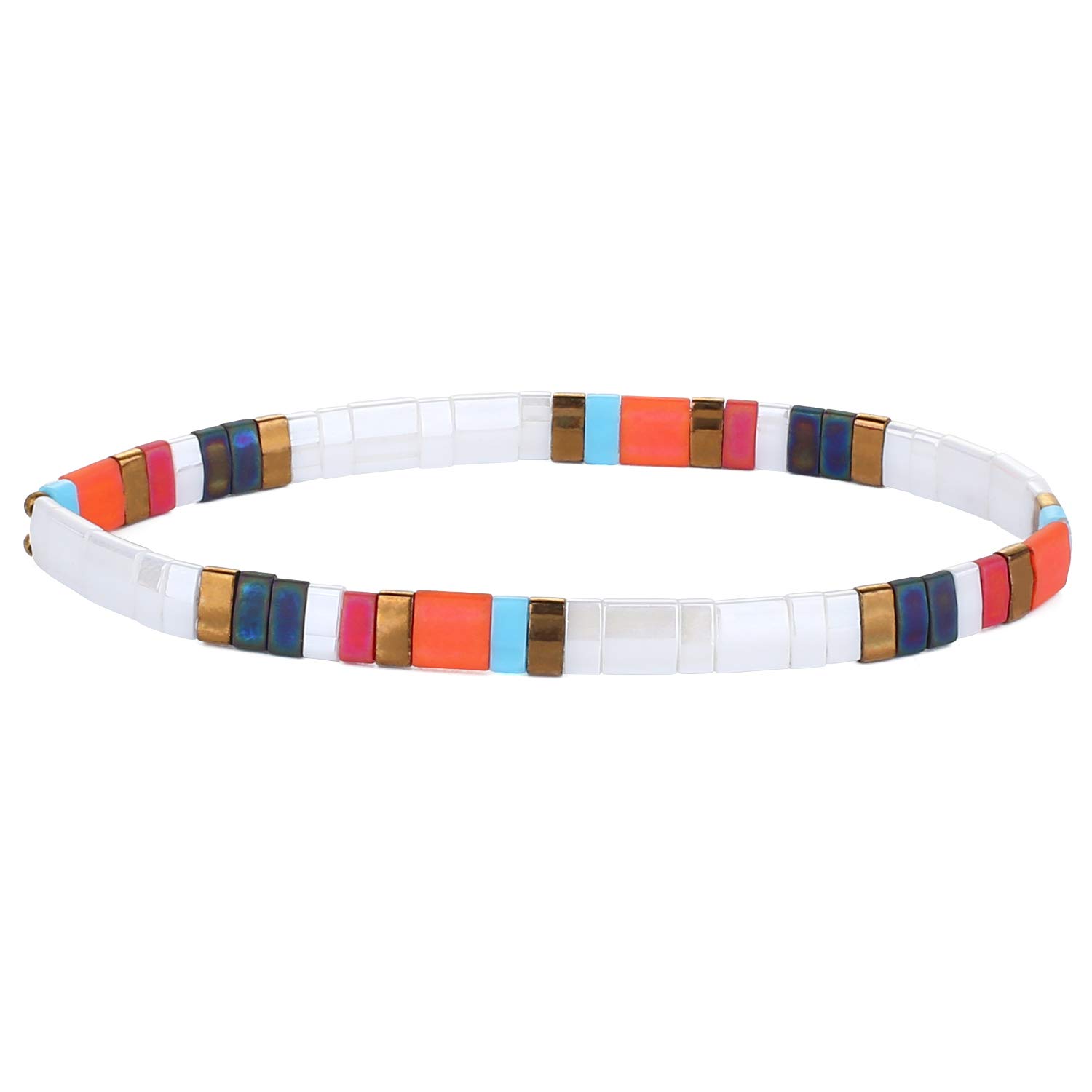KELITCH Minimalistisch Damen Perlen Wrap Armband Natürliche