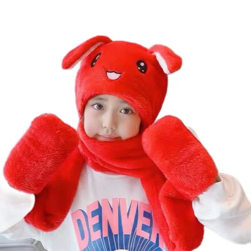 Image of TopiBaaz Cute Panda Cartoon Monkey Cap for Boys and Girls (Pack of 1) | Age - 6 Years to 12 Years |Free Size | Plush Wool | Winter Cap | Neck Scarf