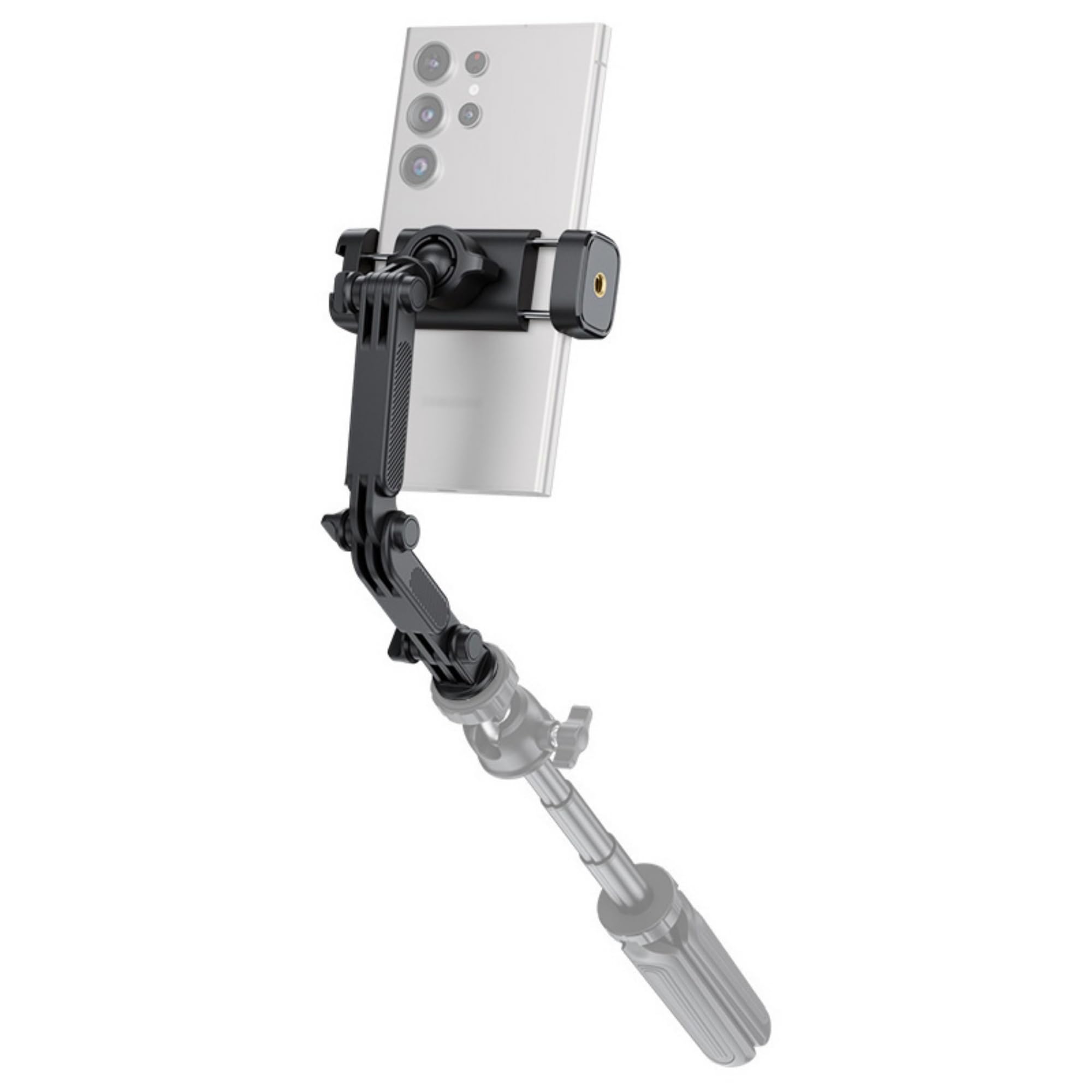 Kiorafoto Supporto per cellulare con clip per cellulare per registrazione, leggero POV/Vlog per selfie, catena toracica, supporto per cellulare con 3 bracci rimovibili e chiusura rapida, Content