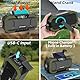 Kurbelradio mit Handyladefunktion Solar - mit 5000mAh Batteriebetrieben Radio Kurbel Notfall, IPX5 Wasserdicht AM FM Tragbares, Dynamo, Camping, Outdoor, Taschenlampe, SOS,USB-C(Grün)