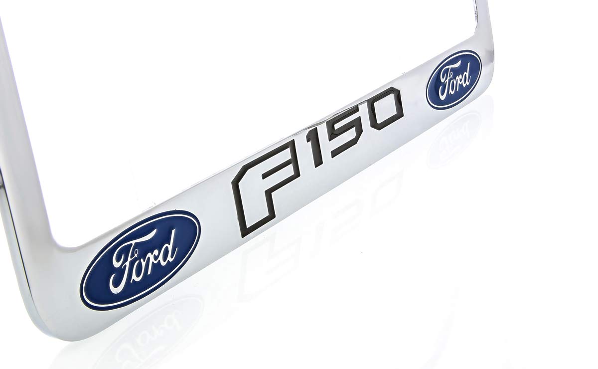 Ford F-150 License Plate Frame - Chrome Plated Metal With Engraved Ford Logo | USA/Canada Standard Plate Size - View #7