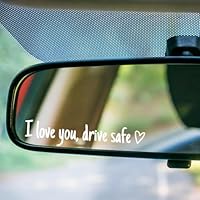 3 Stück Aufkleber I Love You Drive Safe, Auto Aufkleber Spiegel Außen Ich Liebe Dich, 11 X 2 cm Vinyl-Aufkleber Wasserdichter Für Autospiegel, Ausgefallene Autozubehörteile (Weiß)