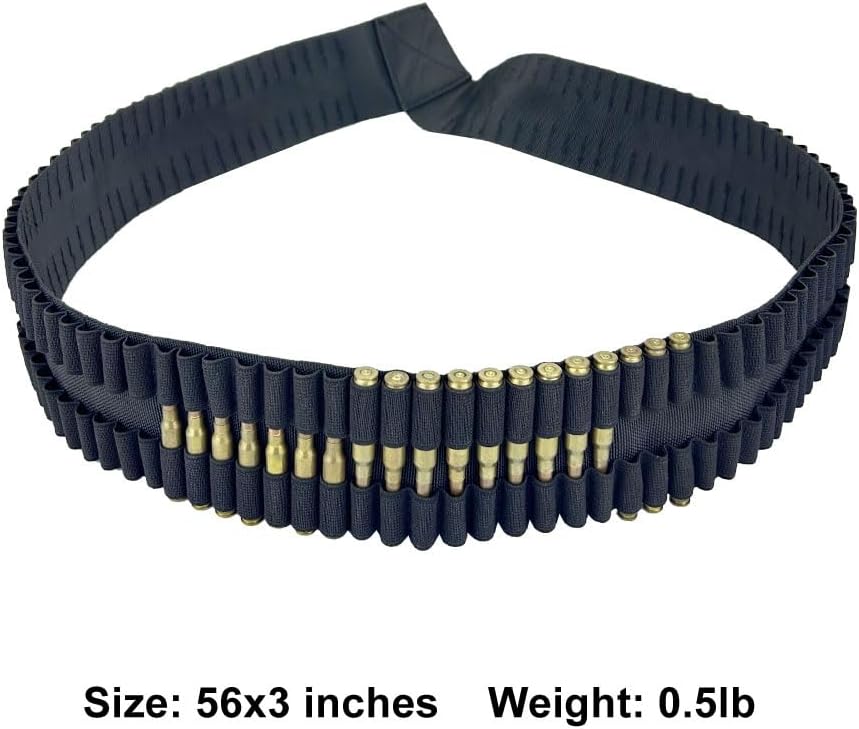 Tactical 100 Rounds 56"x3" Rifle Pistol Bullet Cartridge Bandoleer Ammo Belt Shell Holder Hunting Shooting for .357 7.62x39mm .38 .410 30-30 .270 9mm - Image 6