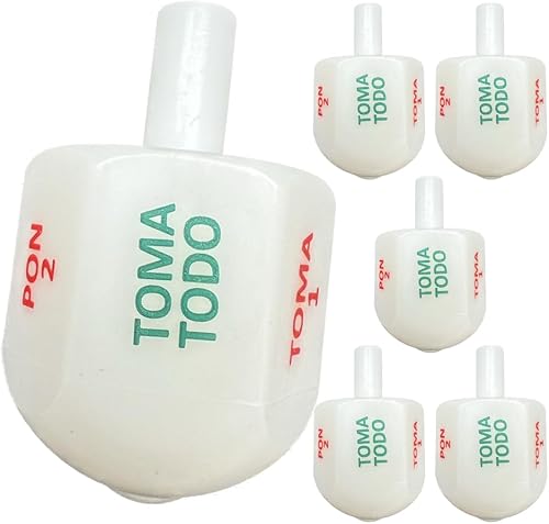 Toma Todos Pirinola Mexicana Spinner Juego de 25 Spinning Top de Plástico Mexicano. Perfecto para juegos de mesa de fiesta temática mexicana, juego