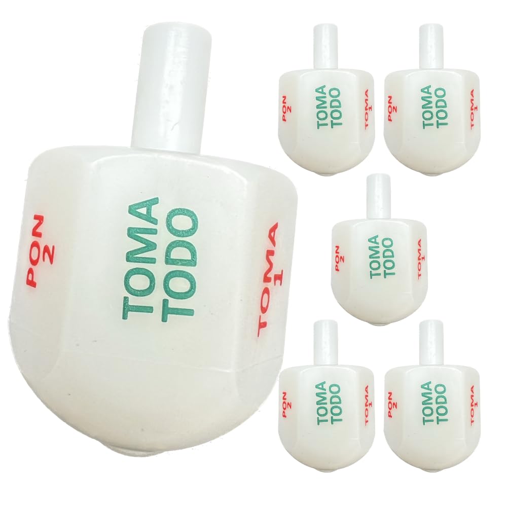 Set of 6 Toma Todos Pirinola Mexicana Spinner Plastic Spinning Top. Perfect for Mexican Fiesta Themed Party Board Games, Cinco de Mayo Family Game and Decoration