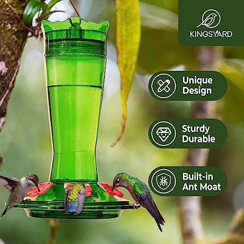Kingsyard KY16USKYBF168CP02A01 Glass Hummingbird Feeder For Outdoors Hanging - 6 Bee Guard Feeding Ports & Built-In Ant Moat, Wild Bird Feeder thumb #1