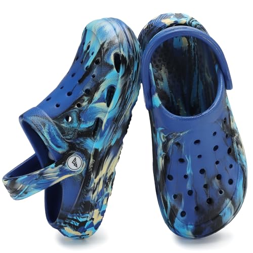 Image of Kids Tie Dye Garden Clogs for Boys Girls | Lightweight Slip-On Water Shoes with Arch Support
