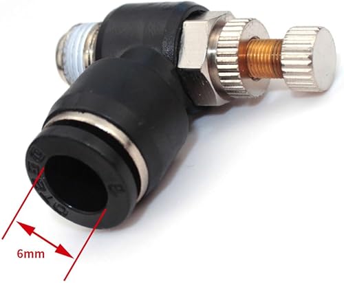 Miniatura 2 de Beduan Empuje neumático para conectar la válvula de control de flujo de aire, tubo de 0.315 in OD x rosca macho de 18 ", codo adaptador de válvula