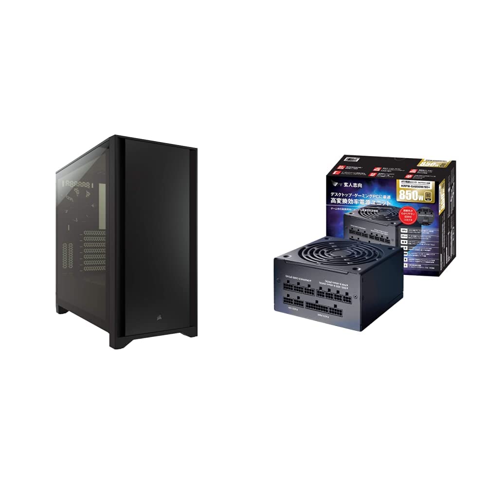 Amazon | 【セット買い】CORSAIR 4000D 強化ガラス製ミドルタワー ATX 