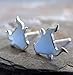 Bull Rodeo Stud Earrings Polished Sterling Silver Handmade in USA