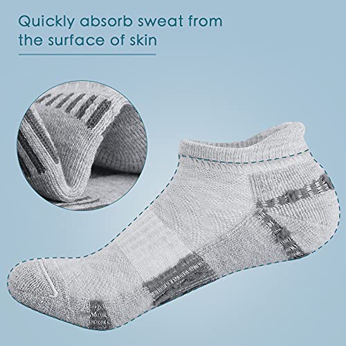 Image of Airacker Ankle Athletic Running Socks Cushioned Breathable Low Cut Sports Tab Socks for Men and Women (6 Pairs)