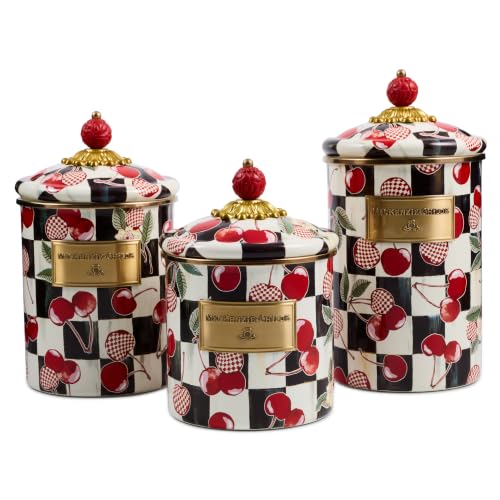 MACKENZIE-CHILDS Enamel Canisters Set, Mon Cheri