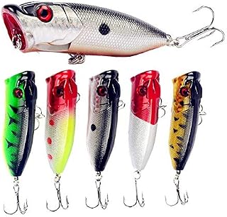 A-SZCXTOP Fishing Lures Topwater Floating Popper Poper Lure Hooks Bait Bass Crankbait (Type2)