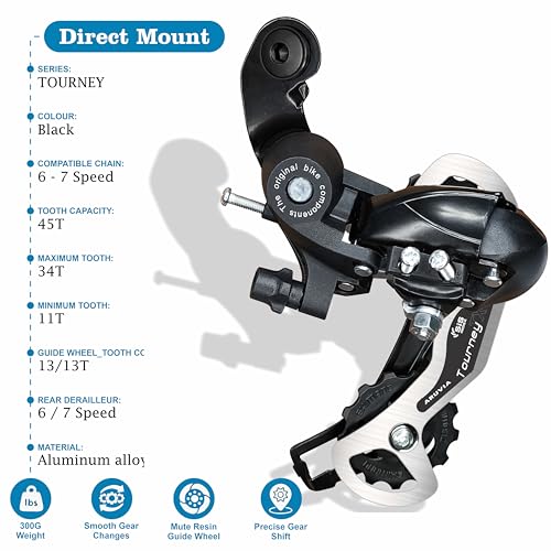 Image of Aruvia 7 Speed Bicycle Gear Set of 5 Accessories - Rear Derailleur, Freewheel, Chain, Shifter & Cable | Gear Kit for Cycle Size - 24T, 26T, 27.5T, 29T Gear Bike, Conversion Kit