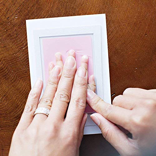 Grab-Classy-0-6-Months-Safe-Inkless-Baby-Handprint-and-Baby-Footprint-Ink-Pad-with-Imprint-Cards-100-Non-Toxic-Mess-Free-Safe-for-Newborn-Baby-and-Toddlers-Pink-0-6-Months