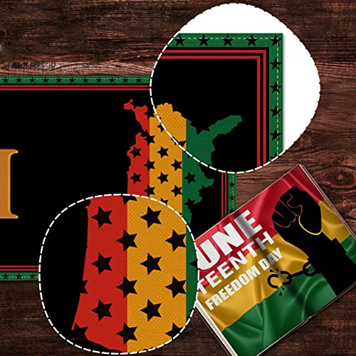Juneteenth Table Runner African American Pan American Independence Freedom Day Celebration Rustic Linen Dining Room Kitchen Table Indoor Outdoor Decoration #TOP5