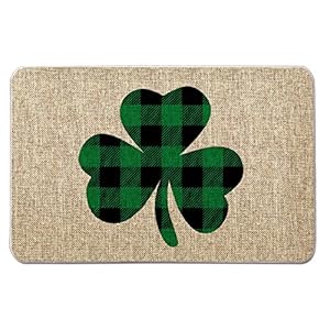 GAGEC St Patricks Day Door Mat Shamrock Rug Holiday Indoor Doormat Entrance Rugs Farmhouse Home Kitchen Decoration Floor Front Door Mat Outdoor 17 x 27 Inch GAGEC St Patricks Day Door Mat Shamrock Rug Holiday Indoor Doormat Entrance Rugs Farmhouse Home Kitchen Decoration Floor Front Door Mat Outdoor 17 x 27 Inch